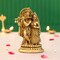 Brass Radha Krishna Statue Hindu God Religious Lord Krishna with Radha Rani Murti Idol - Sculpture for Home Temple Mandir Pooja Decor - Decorative Showpiece Housewarming Gift (5.5 Inches)